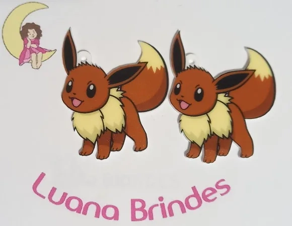 Pingente Pokémon Eevee Acrilico Uv- 3 Unidades