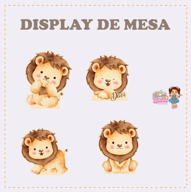 Kit Festa Só Um Bolinho LEAOZINHO - Decoração de Festa