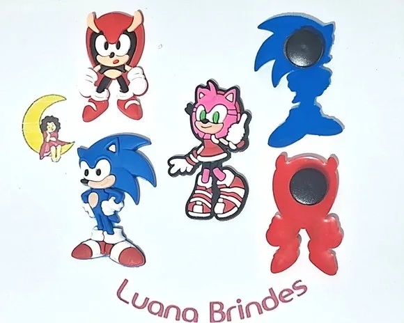 Pins de Crocs Turma do Sonic Pacote com 6 Unidades Variados