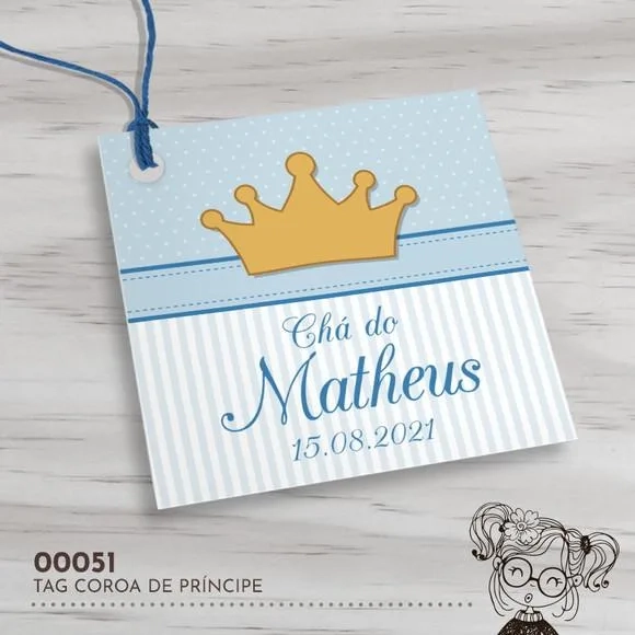 Tag Quadrada Coroa de Príncipe 00051