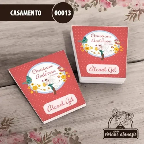 Adesivo Bisnaga Álcool Gel Casamento - 00013