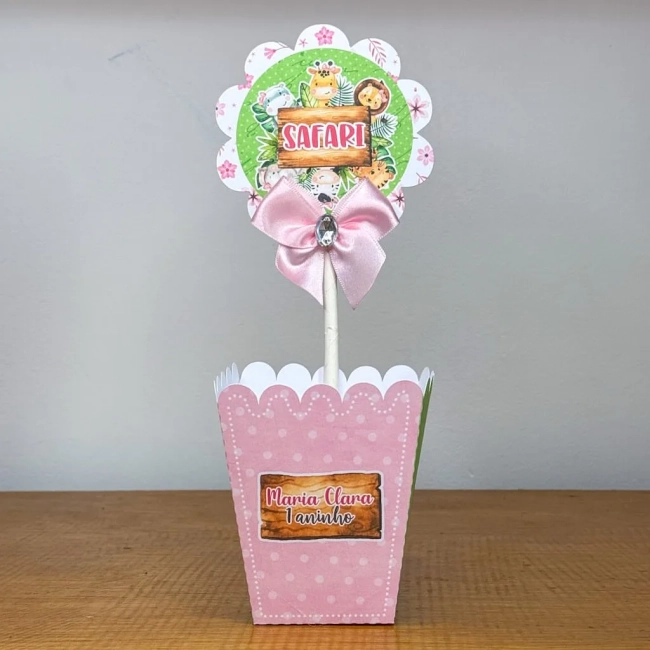 PEGUE E MONTE - Centro de Mesa SAFARI MENINA - Decoração de Festa | Lembrancinhas | Aniversário | Personalizados