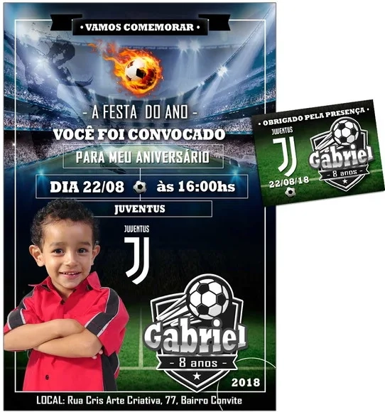 CONVITE DIGITAL C/TAG Futebol Time da Juventus 2
