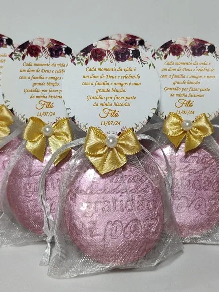 Lembrancinha de Aniversário: Sabonete Desejos de Gratidão P