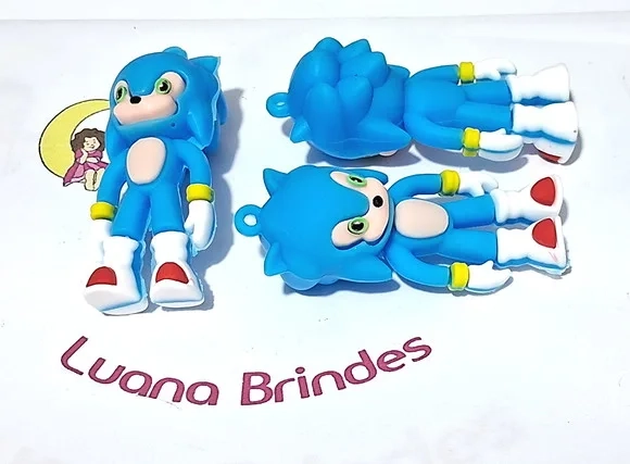 Pingente Sonic 3d Emborrachado Pacote com 2 Unidades