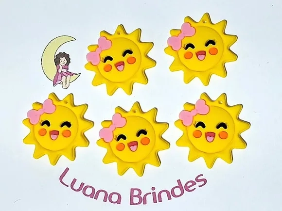 Aplique Sol Emborrachado Pacote com 6 Unidades