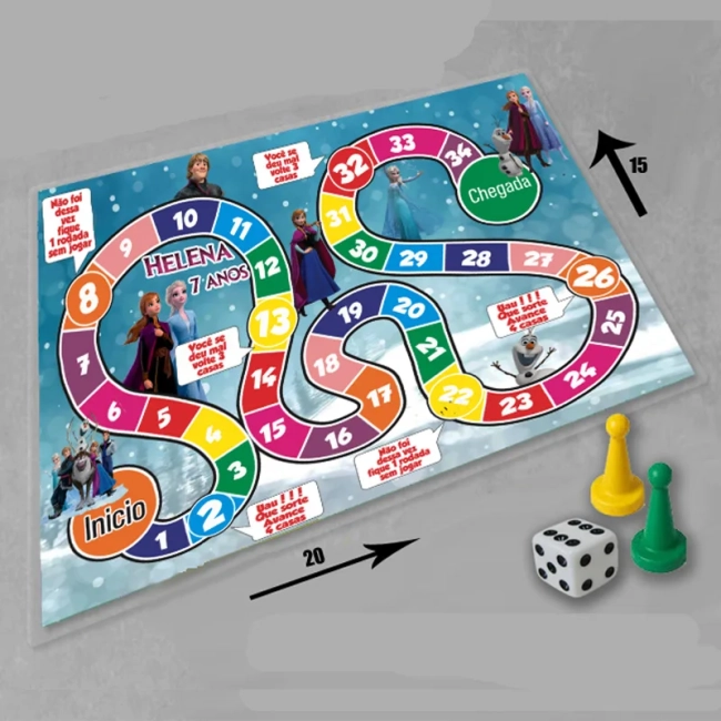 Jogo de Tabuleiro Personalizado Frozen