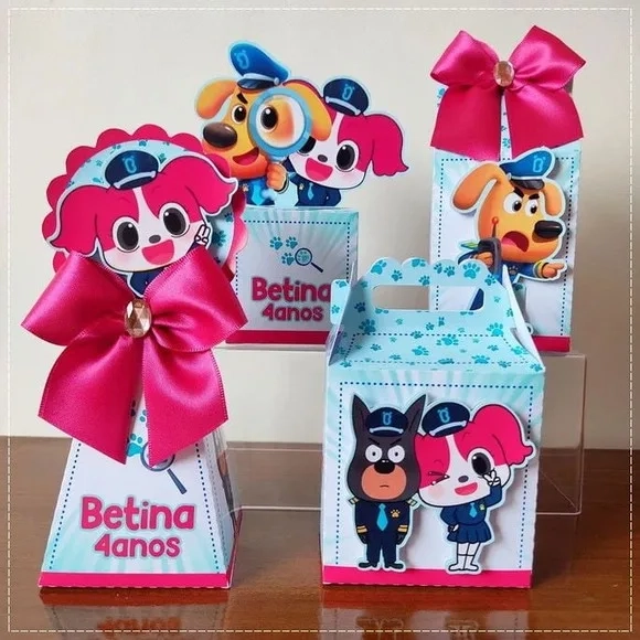 Kit 60 Lembrancinhas Detetive Labrador
