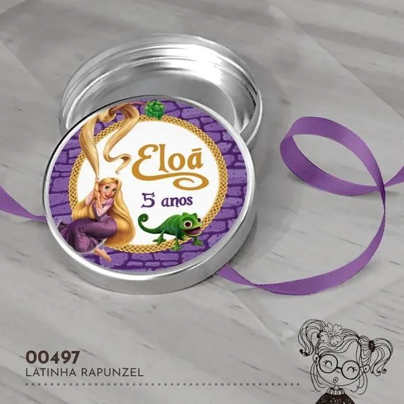 Latinha Adesivada Rapunzel - 00497
