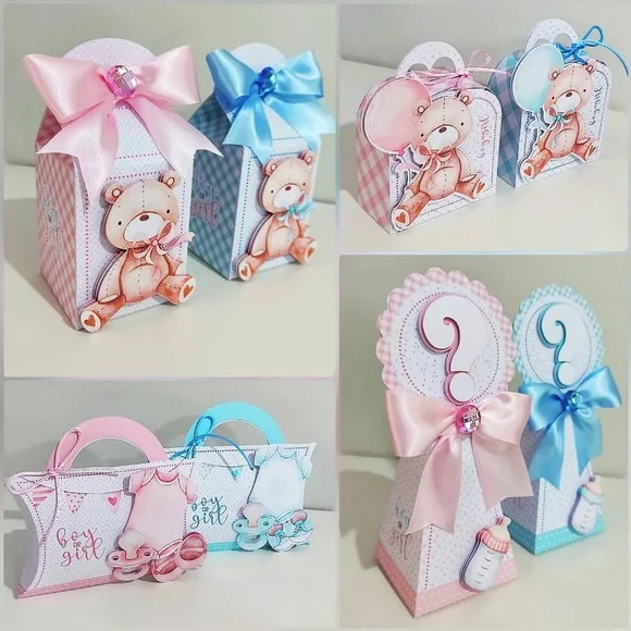 Kit Festa Chá de Bebê Revelação - Kit com 20 Peças