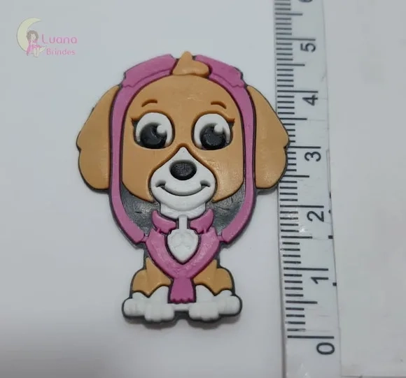 Apliques Patrulha Canina de Borracha - Pct C/6 Unid