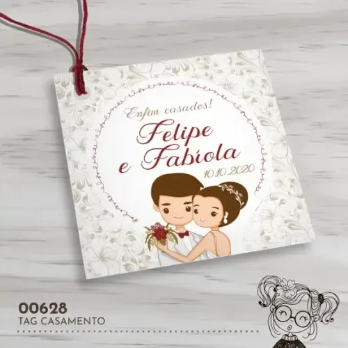 Tag Quadrada Casamento - 00628