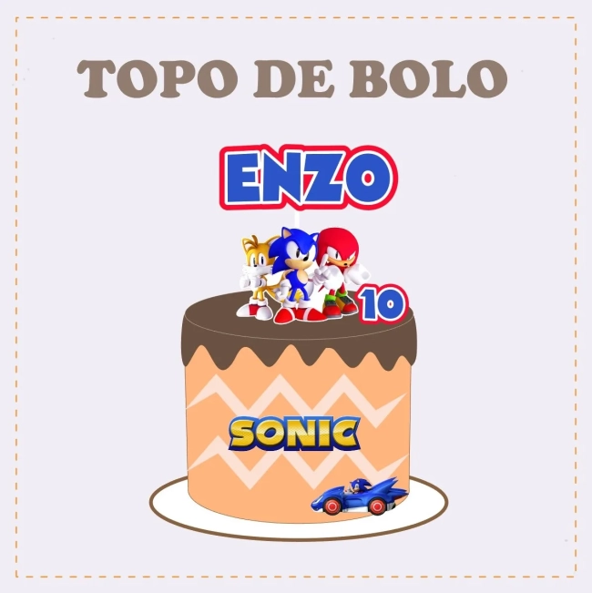 Kit Festa Só Um Bolinho SONIC - Decoração de Festa