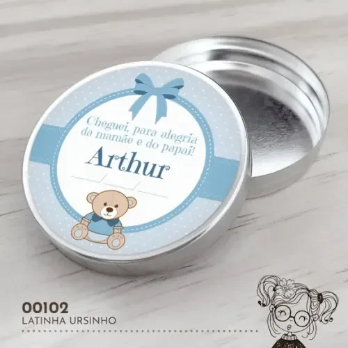Latinha Adesivada Ursinho - 00102