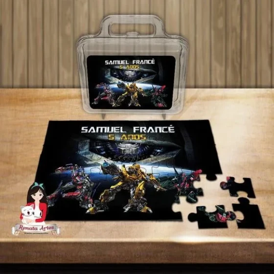 Quebra Cabeça Personalizado na Maleta Transformers