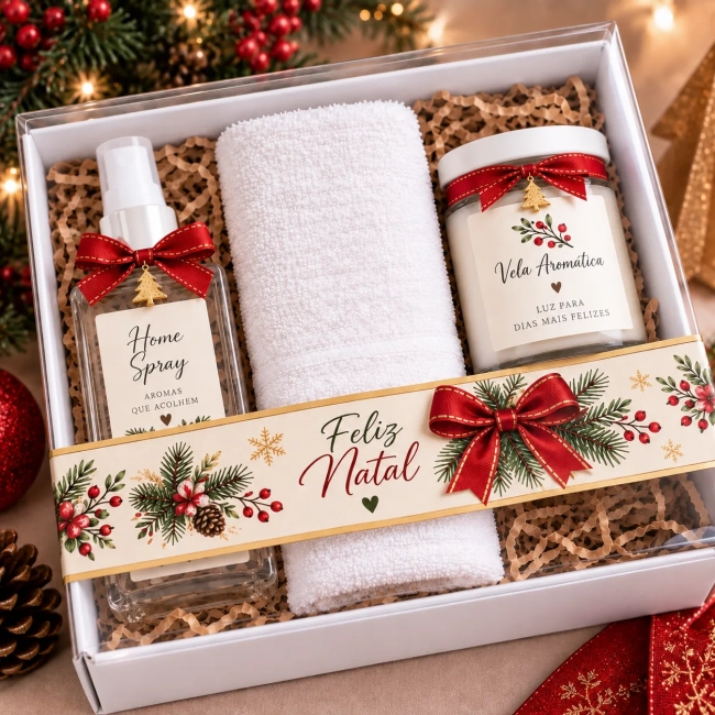 Kit  Ambiente  Presente de Natal Personalizado