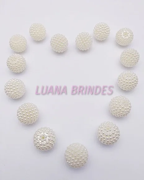Pérolas Craqueladas Branca 18mm Pct 20 unidades