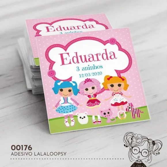 Adesivo Quadrado Lalaloopsy - 00176