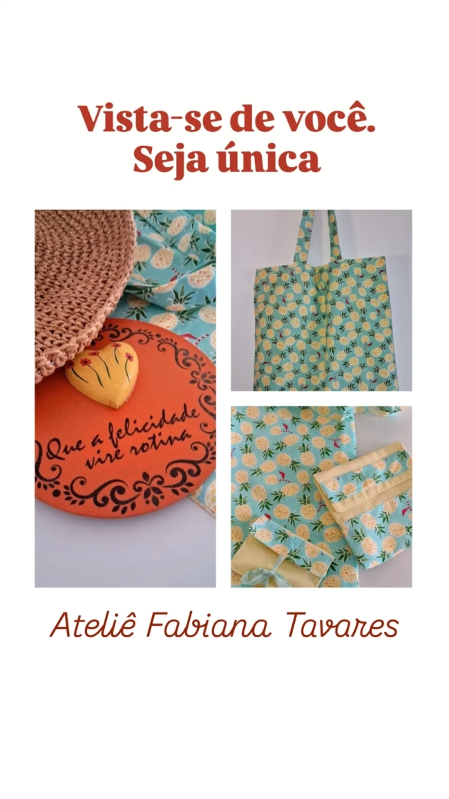 Bolsa em tecido - kit completo 3 Peças