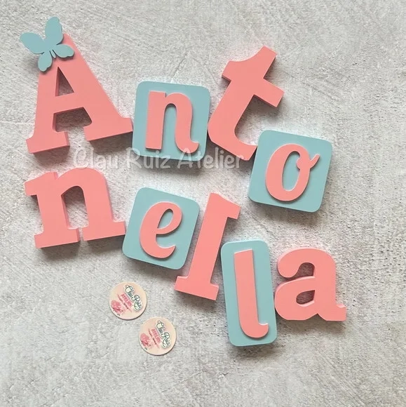 Blocos Nome Borboleta Decoração de Quarto de Bebê e Infantil