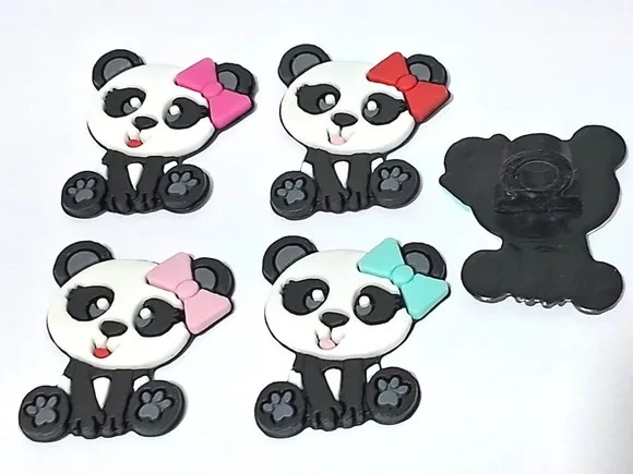 Ponteira P/lápis Panda Emborrachado Pacote com 8 Unidades