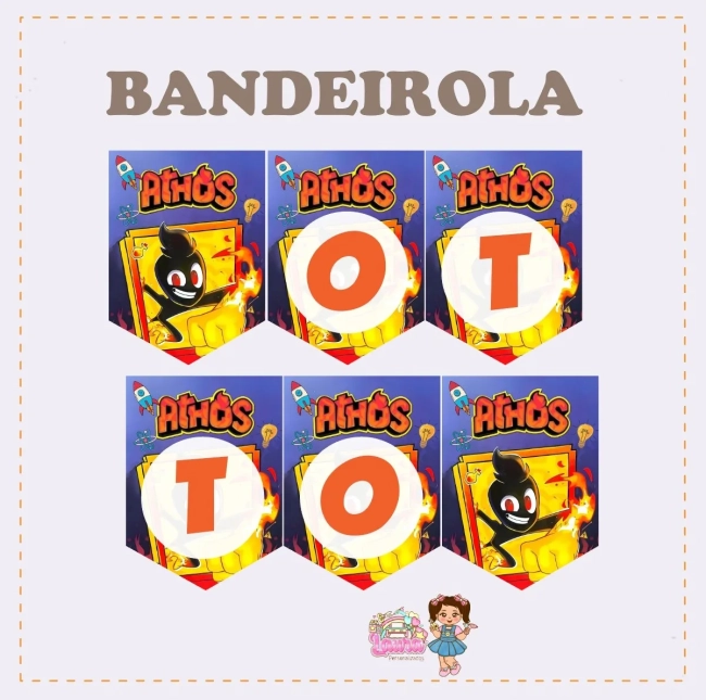 Kit Festa Só Um Bolinho ATHOS MINECRAFT - Decoração de Festa