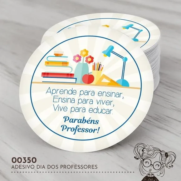 Adesivo Redondo Dia dos Professores - 00350