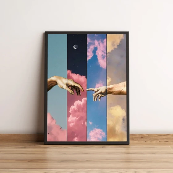 Quadro Mãos da Criação em Céu Colorido 2623