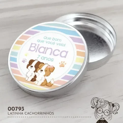 Latinha Adesivada Cachorrinhos - 00793
