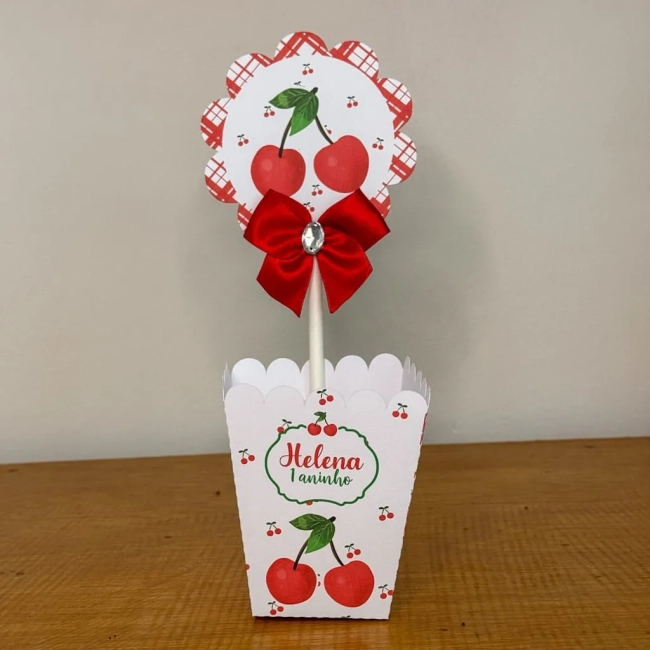 PEGUE E MONTE - Centro de Mesa CEREJINHA Decoração de Festa | Lembrancinhas | Aniversário | Personalizados