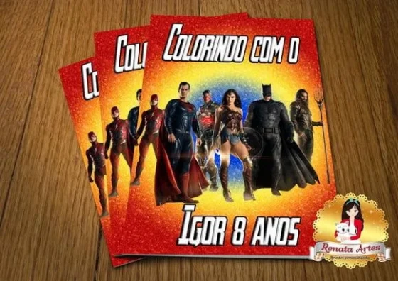 Revista de Colorir com Giz Liga da Justiça