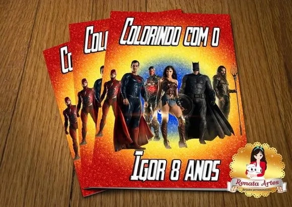Revista de Colorir com Giz Liga da Justiça