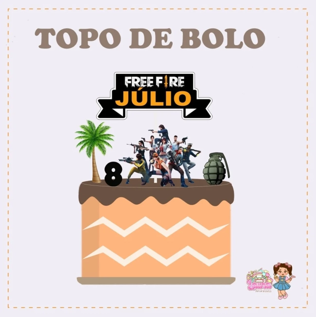 Kit Festa Só Um Bolinho FREE FlRE - Decoração de Festa