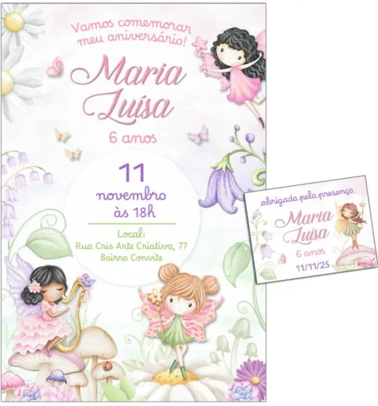 Convite Digital C/tag Jardim das Fadas 13