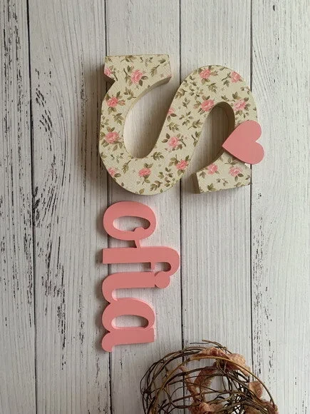 Jardim Encantado -decoração Bebê Nome em mdf com Estampa