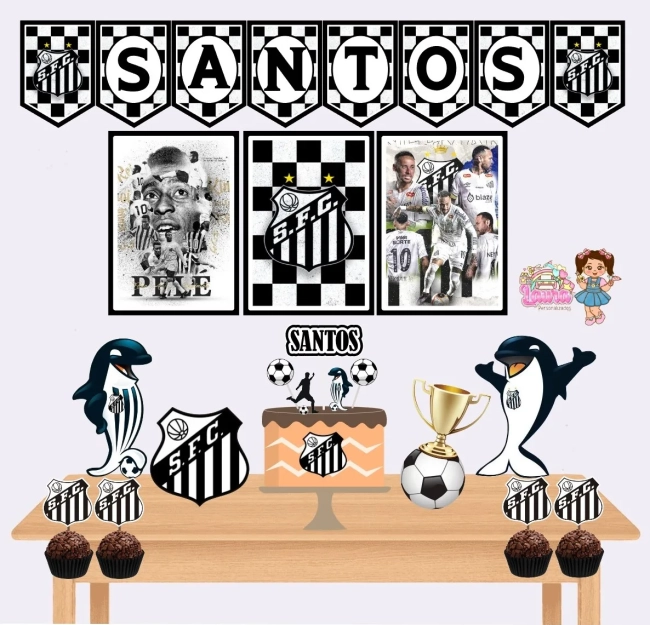 Kit Festa Só Um Bolinho SANTOS - Decoração de Festa