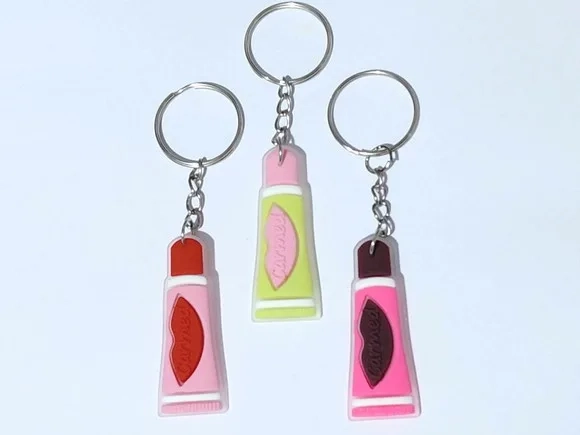 Chaveiro Batom,gloss,carmed Emborrachado Pacote C/8 Unidades