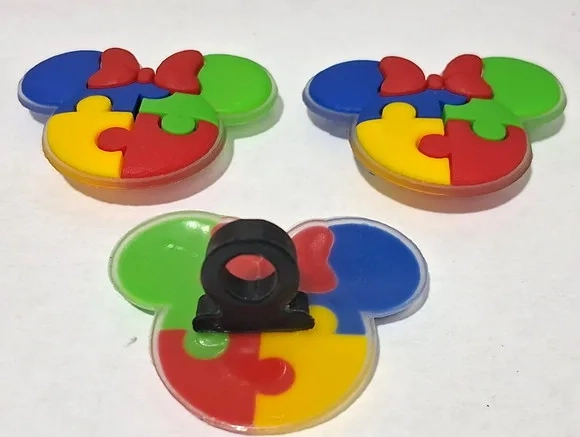 Ponteira P/lápis Minnie Símbolo Autismo - 6 Unidades
