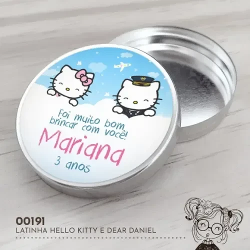Latinha Adesivada Hello Kitty e Dear Daniel - 00191