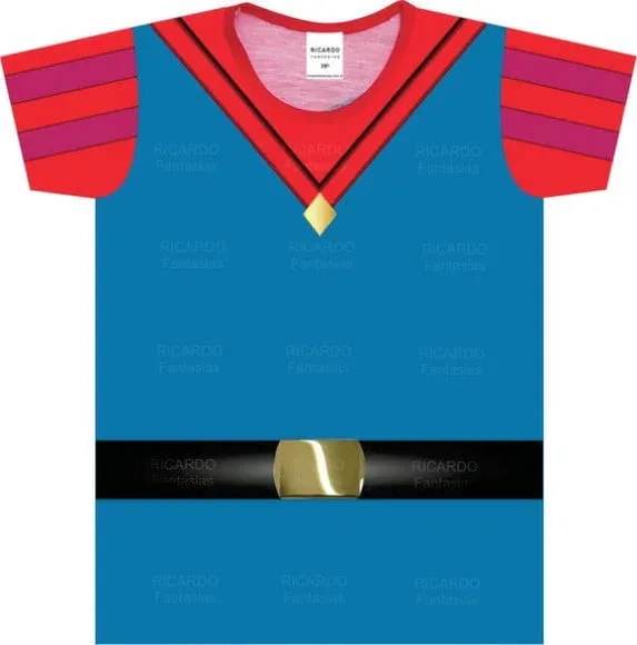 Camiseta Fantasia Príncipe Philip Adulto Temática Frente e Costas