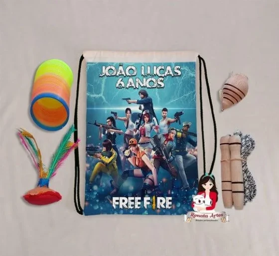 Mochila Boa Infância Tema Free Fire