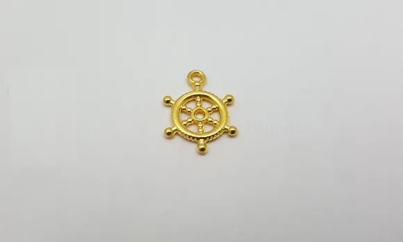 Pingente de Leme em Metal Dourado de 2cm - 20 Unidades