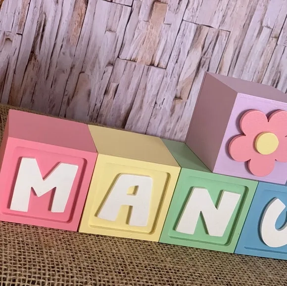 Candy Colors - Cubos 6x6cm Ts Flor - Decoração Bebê
