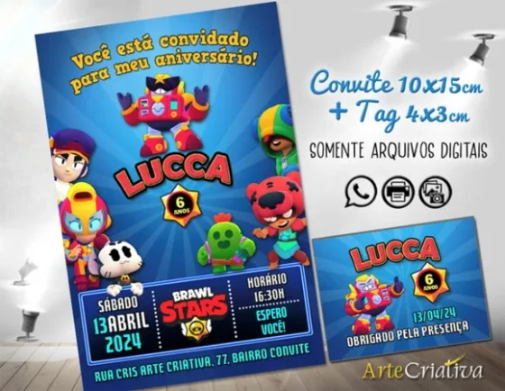 Convite Digital C/tag Brawl Stars