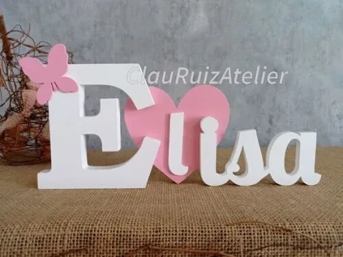 Letras de MDF -Nomes Coração