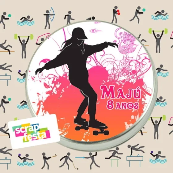 Latinhas Personalizadas Festa Skate Menina