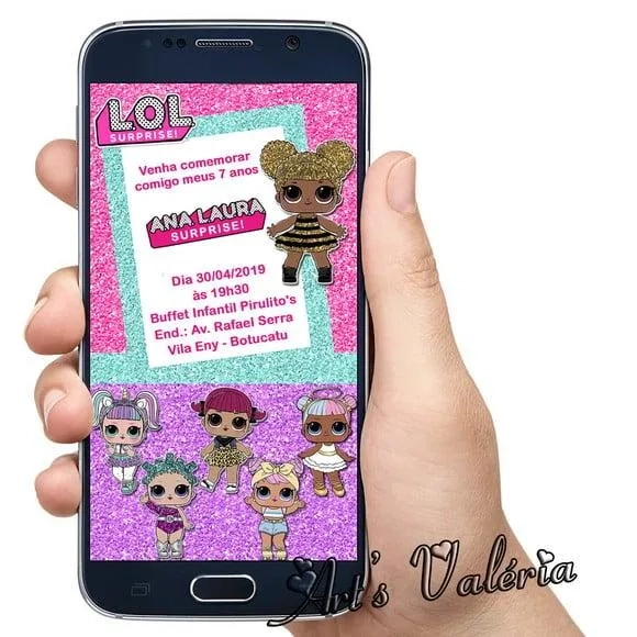 Convite Digital LOL Surprise para WhatsApp