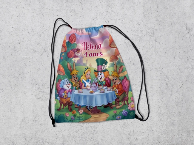 Mochilinha Personalizada da Alice no Pais das Maravilhas