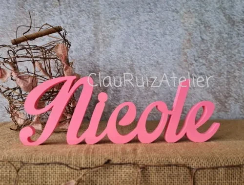 Nomes de Mesa Em MDF Letras Cursivas