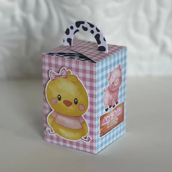 Kit 60 Lembrancinhas Fazendinha Rosa e Azul